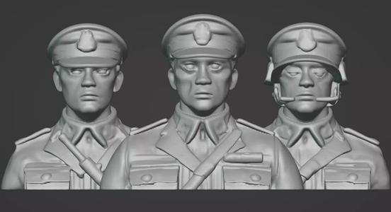 3-in-1 Stylized Army Soldiers Bust Pack
