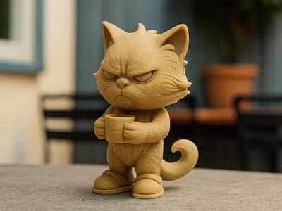 Grumpy Cat before the first coffee 