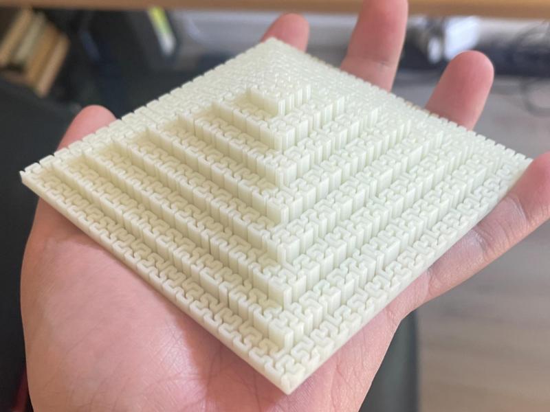 Hilbert Curve Fractal Stepped Pyramid