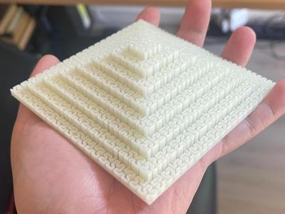Hilbert Curve Fractal Stepped Pyramid