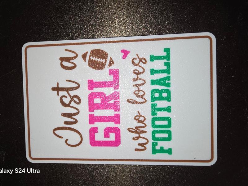 Sign - Coaster Football Just a Girl
