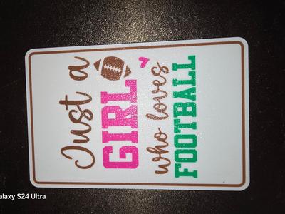 Sign - Coaster Football Just a Girl