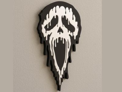 Melty Ghostface 3D Sign