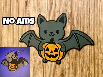 Cute Halloween bat with pumpkin decoration -NO AMS