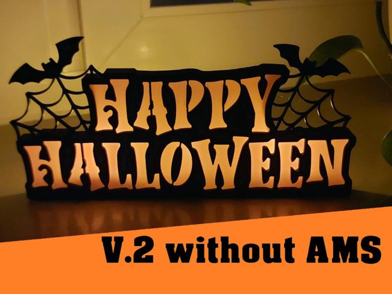 Happy Halloween Sign for LED Tealight V2 no AMS