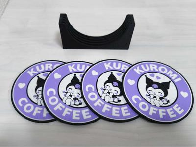 Kuromi Coffee Coaster Set with Stand 