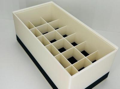 Stackable Organizer Box with Compartments and Lid