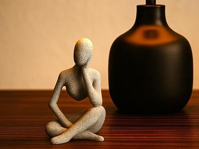 SCULPTURE - calm posing man, minimalist art