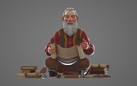 Scholar of the Ancient Scrolls – seated scribe figure