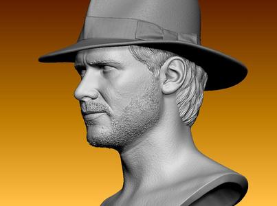 Indiana Jones Headsculpt with chest 1/6 Sixth 1/12 twelfth scale (Harrison Ford, Raiders of the lost ark, temple of doom, last crusade, star wars, han solo, marvel, george lucas, spielberg.)