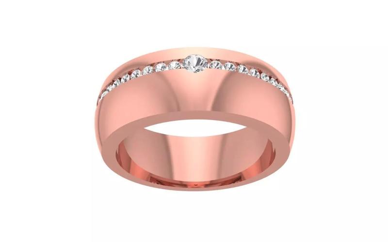Round Cut Women Wedding Band 3dm STL OBJ FBX Render Details