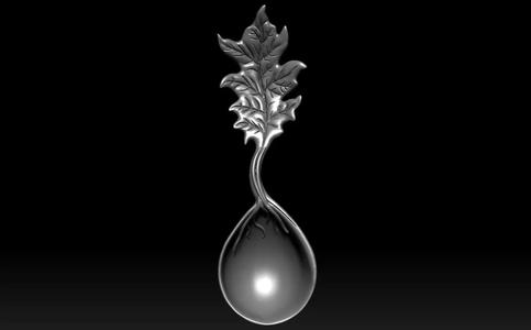 Spoon silver with leaf