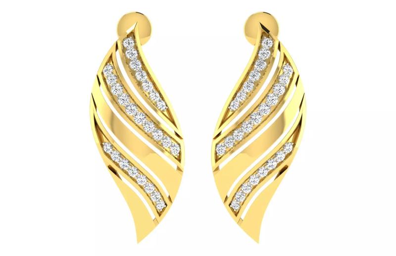 Solitaire Women Earring 3dm STL ONJ FBX Render Details