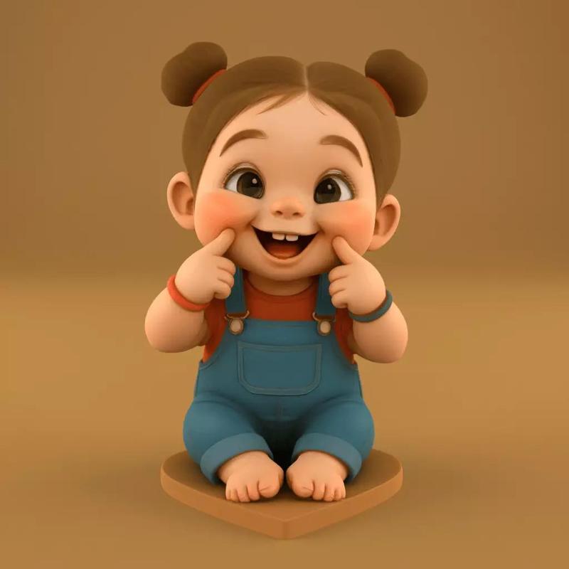 Joyful Baby Smile STL - Cute 3D Print Model