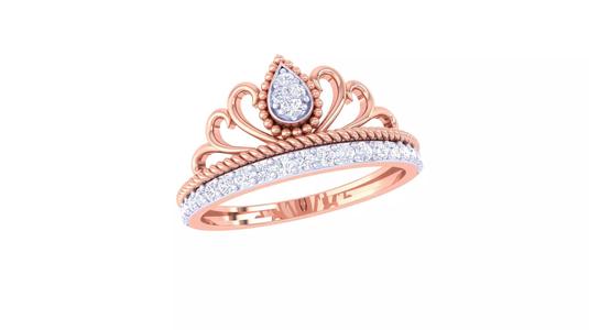 Women Crown Wedding Ring 3dm STL OBJ FBX Renders Details