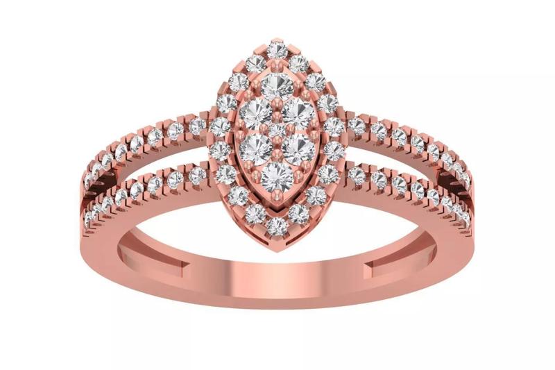 Wedding Engagement Double Band Ring for Women