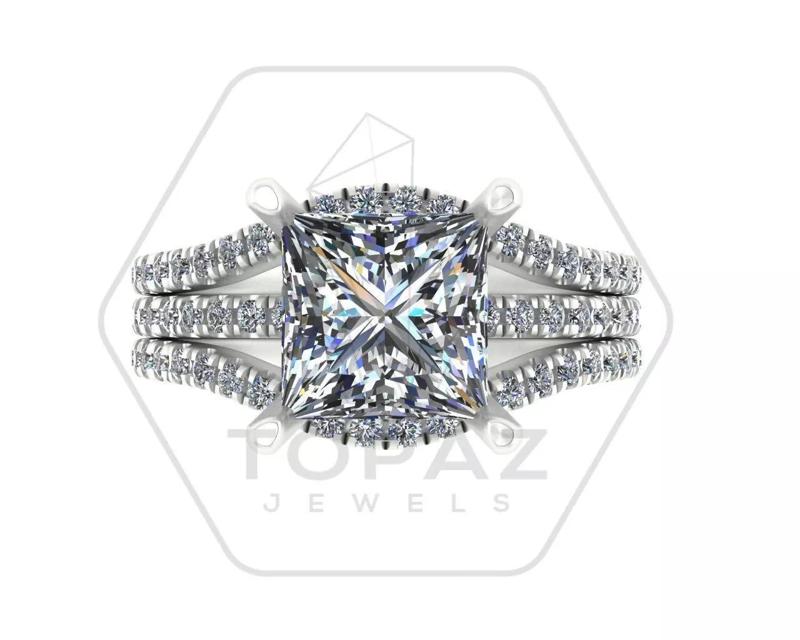 Wedding Ring with Bands 3D print model