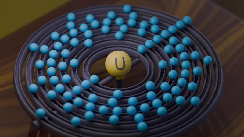 3D Print-in-Place Uranium Atom Model