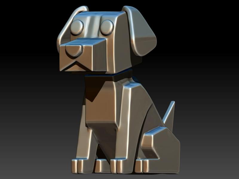 Blocky Pup - Stylized 3D Printable Dog Model