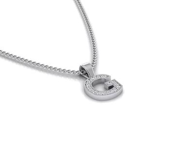 Pendant G letter with diamonds