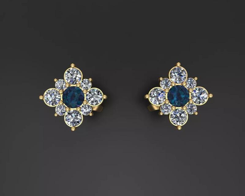 Studs  poussette earrings gem