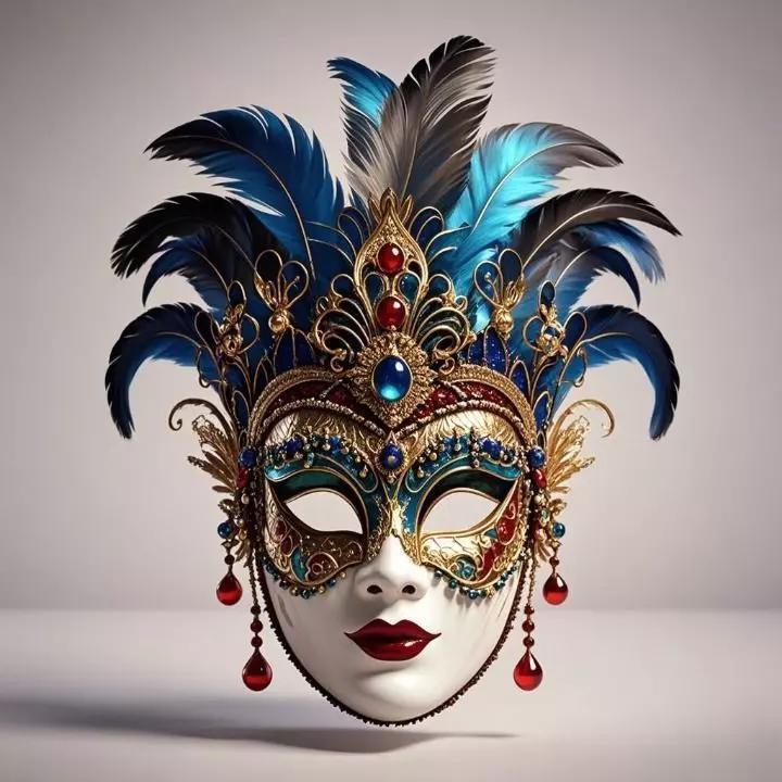 2474Venetian Carnival Mask Color 3D Model  magic