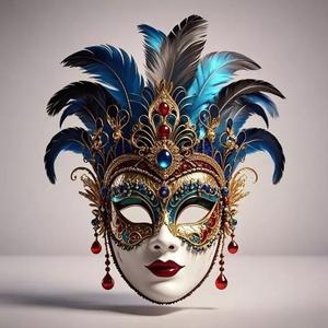 2474Venetian Carnival Mask Color 3D Model  magic