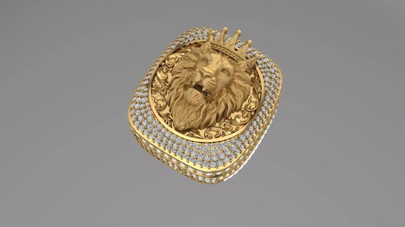 Lion ring printable 3dmodel