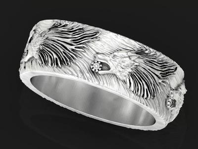 womens wedding ring wolf  1252