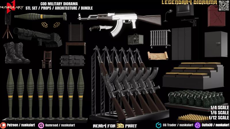 COD - Military Room - Collectible 3D Printing Diorama Stl Pack