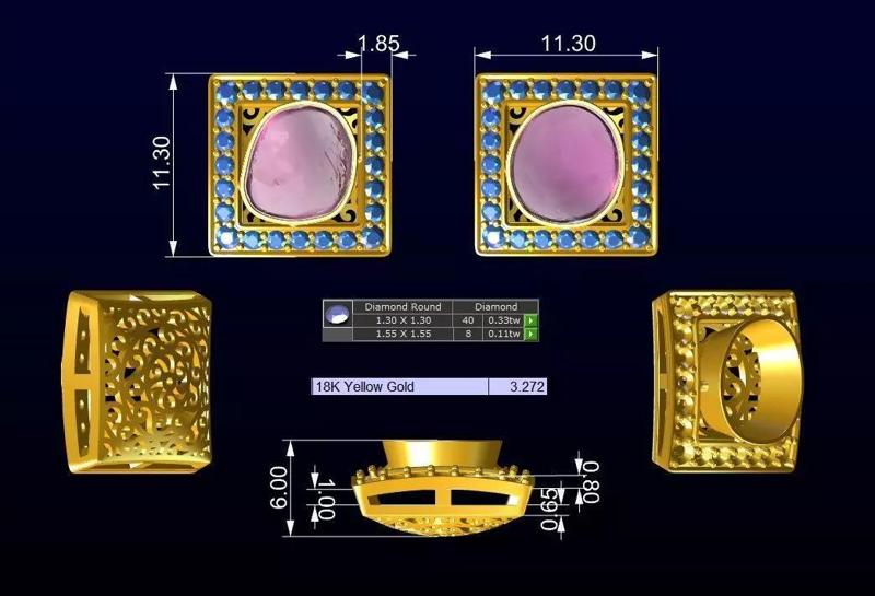 Polki Diamond Earring - Gold Cluster Tops No1