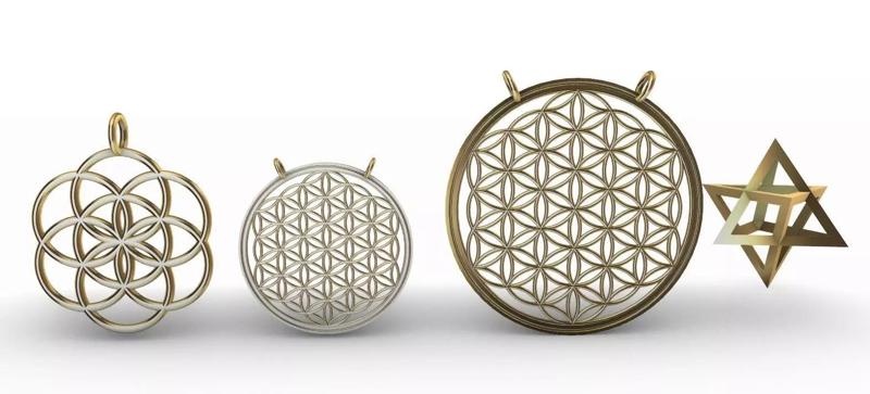 Sacred Geometry Flower of Life Merkabah Pendants