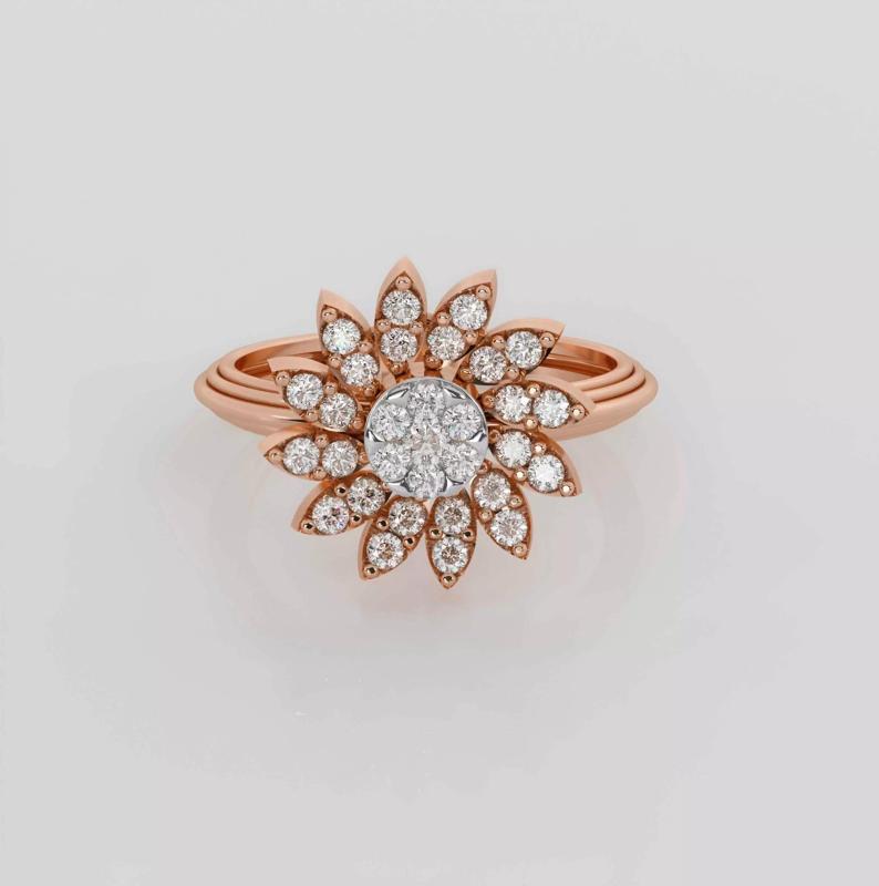 Flower Diamond Ring 3dm stl obj renders details