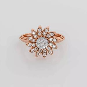 Flower Diamond Ring 3dm stl obj renders details