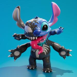Stitch Venom Cute Creepy Kawaii Fusion | 3D Printable STL  Fan Art
