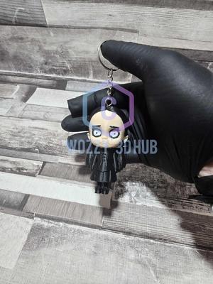 Wednesday from Adams family Halloween mode & Keyring