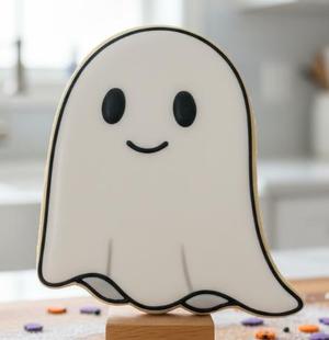 Cute Floating Ghost Cookie Cutter STL – 4" Tall – Halloween Baking