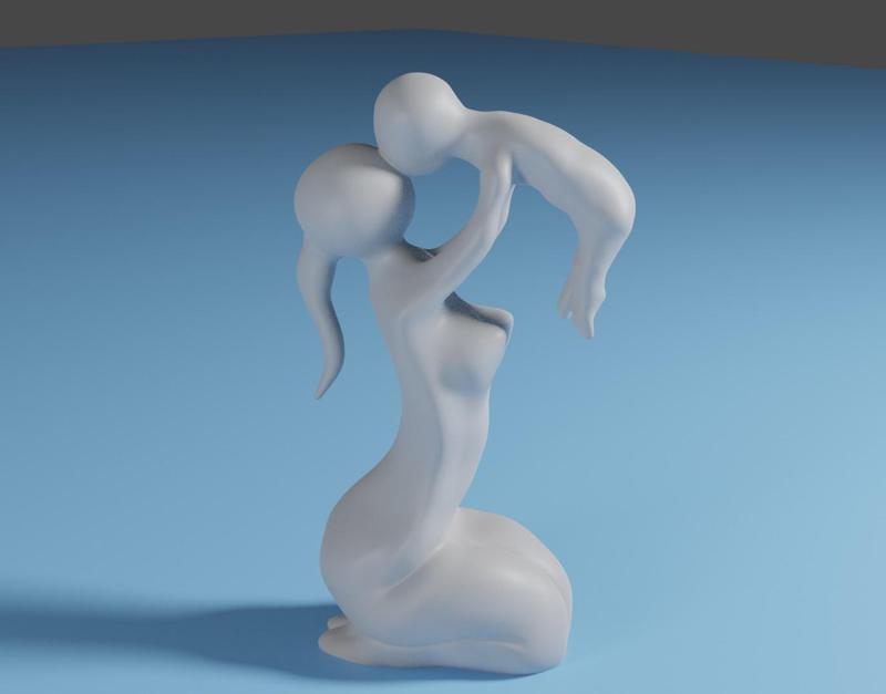 Mom and Baby Love Sculpture