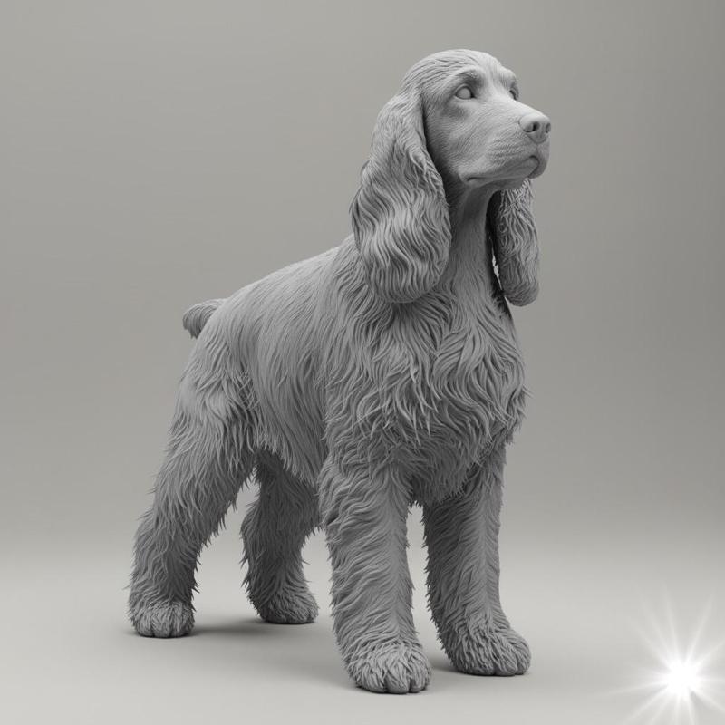 English Cocker Spaniel in 3D model style