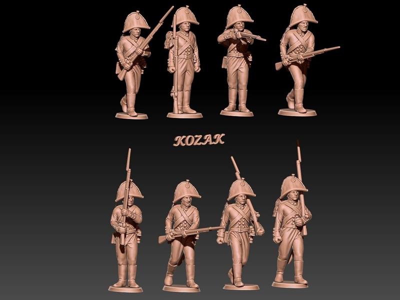 Napoleonic russian musketeers in bicorne 1801 set 1