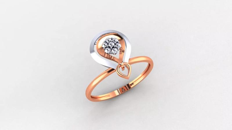 Flower Ultra light wt minimalist Plain Gold Ring 3dm stl
