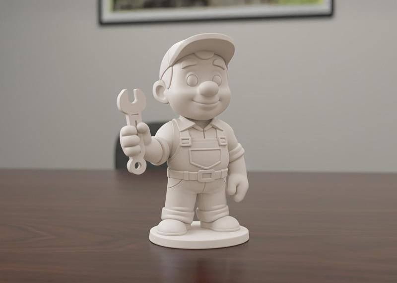 Cartoon Mechanic 3D Printable 3D print model