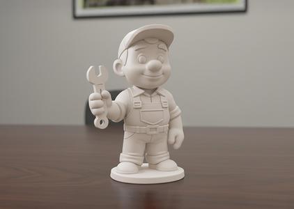 Cartoon Mechanic 3D Printable 3D print model