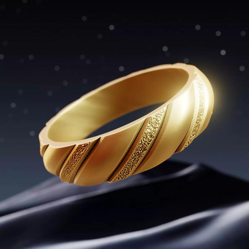 Twisted Luxe Ring - Premium Spiral Jewelry 3D Print Model 01