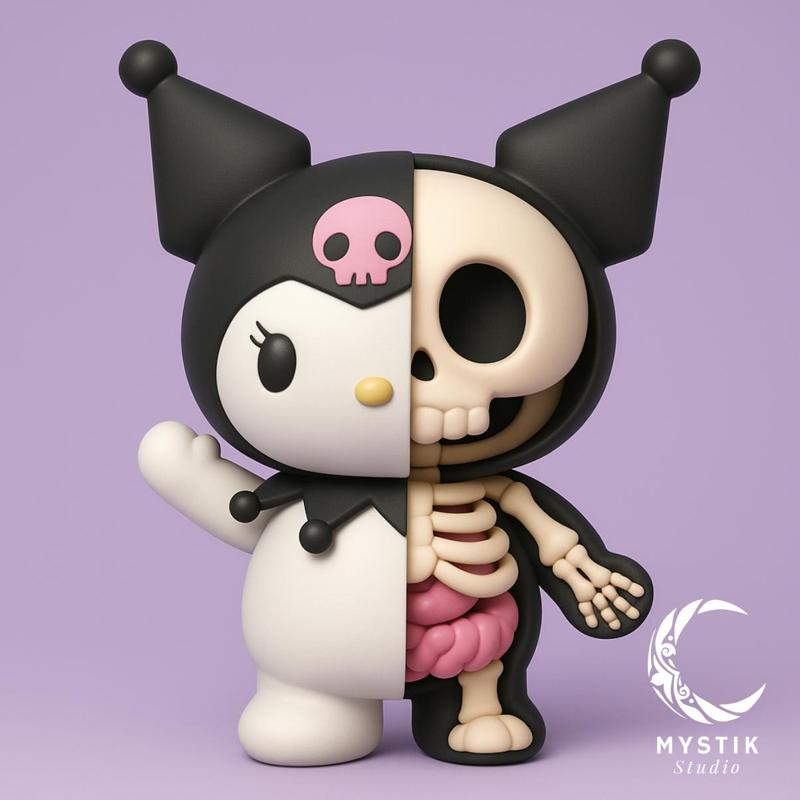 Kuromi anatomical dissection Sanrio Halloween cartoon 3D