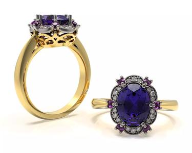 Vintage Oval Cut Engagement Ring R 44