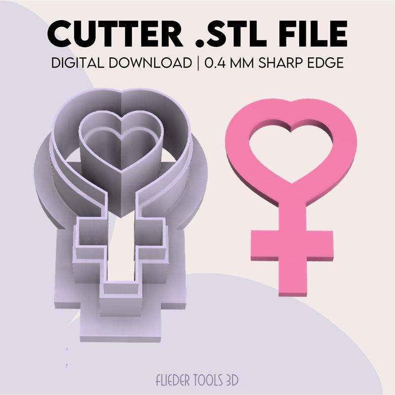 Female Gender Sign Polymer Clay Cutter | STL Digital File