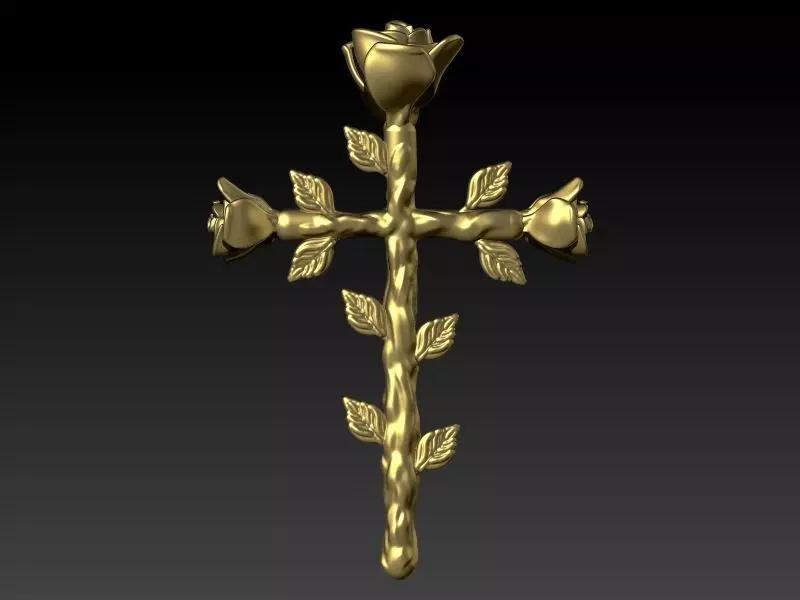 Rose cross pendant