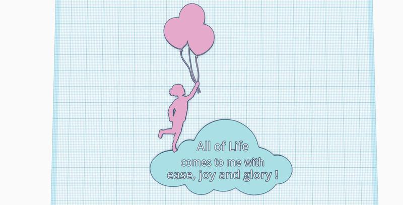 Girl with balloons, innocence, inner child, dreams, wishes, hopes - inspirational fridge magnet, motivational minimalist printable decor