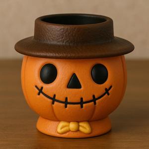 Calabaza espantapájaros, maceta, decoración, hogar, porta objetos, dulcero, fiesta, Halloween,